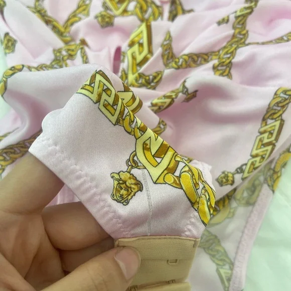 Versace Chain Pink loose long sleeve bodysuit - Picture 16 of 16